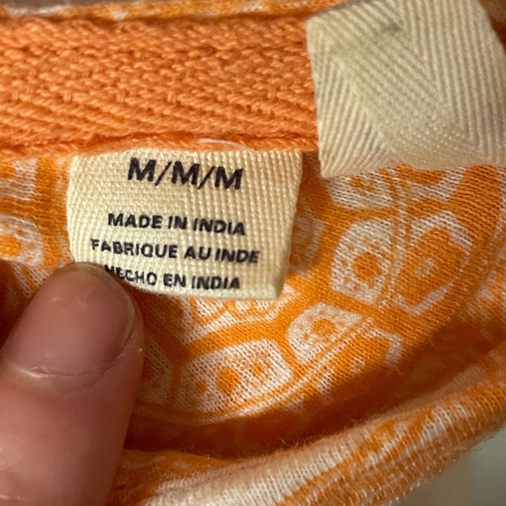 Roxy Orange & White Strapless Bandeau Top Women’s Size Medium - Picture 6 of 10